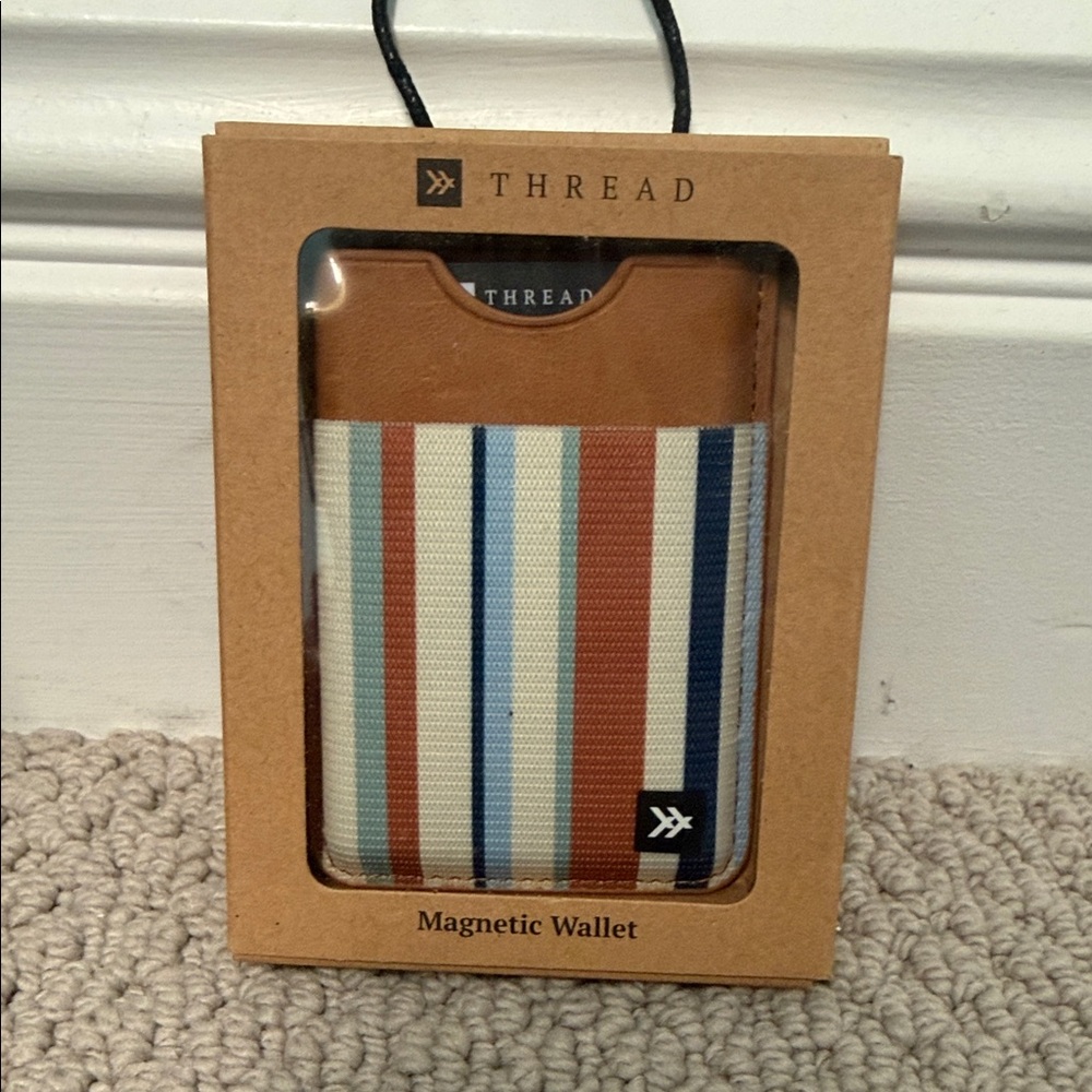 Thread Magnetic Wallet Phone Case - Brown & Multi-Stripe